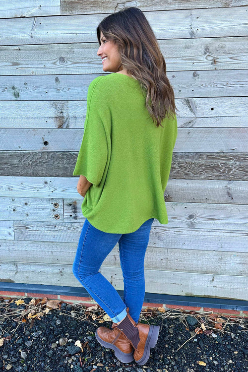Stella Star Sleeve Knitted Jumper Olive - Image 4