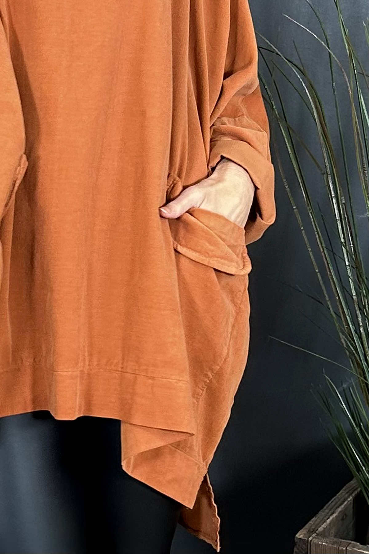 Katia Cowl Neck Cord Top Orange