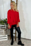 Margaux V-Neck Frill Top Cherry