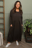 Tina Ribbed Detail Cotton Dress Cocoa