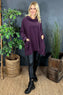 Katia Cowl Neck Cord Top Aubergine