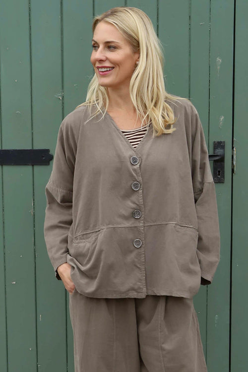 Kristen Needlecord Jacket Mocha - Image 1