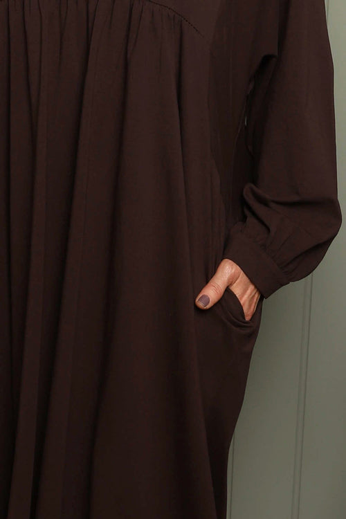 Eliza Cotton Dress Cocoa - Image 3