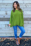 Sally Fringe Hem Jumper Olive