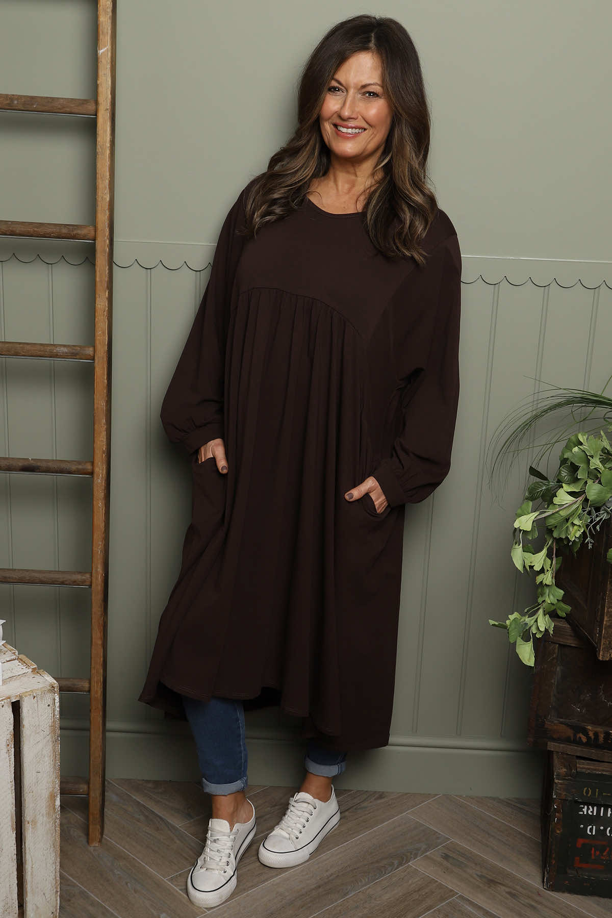 Eliza Cotton Dress Cocoa