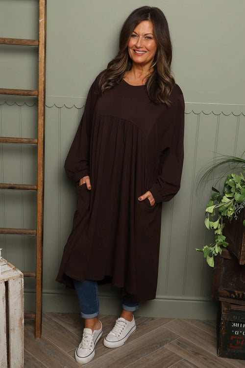 Eliza Cotton Dress Cocoa - Image 2