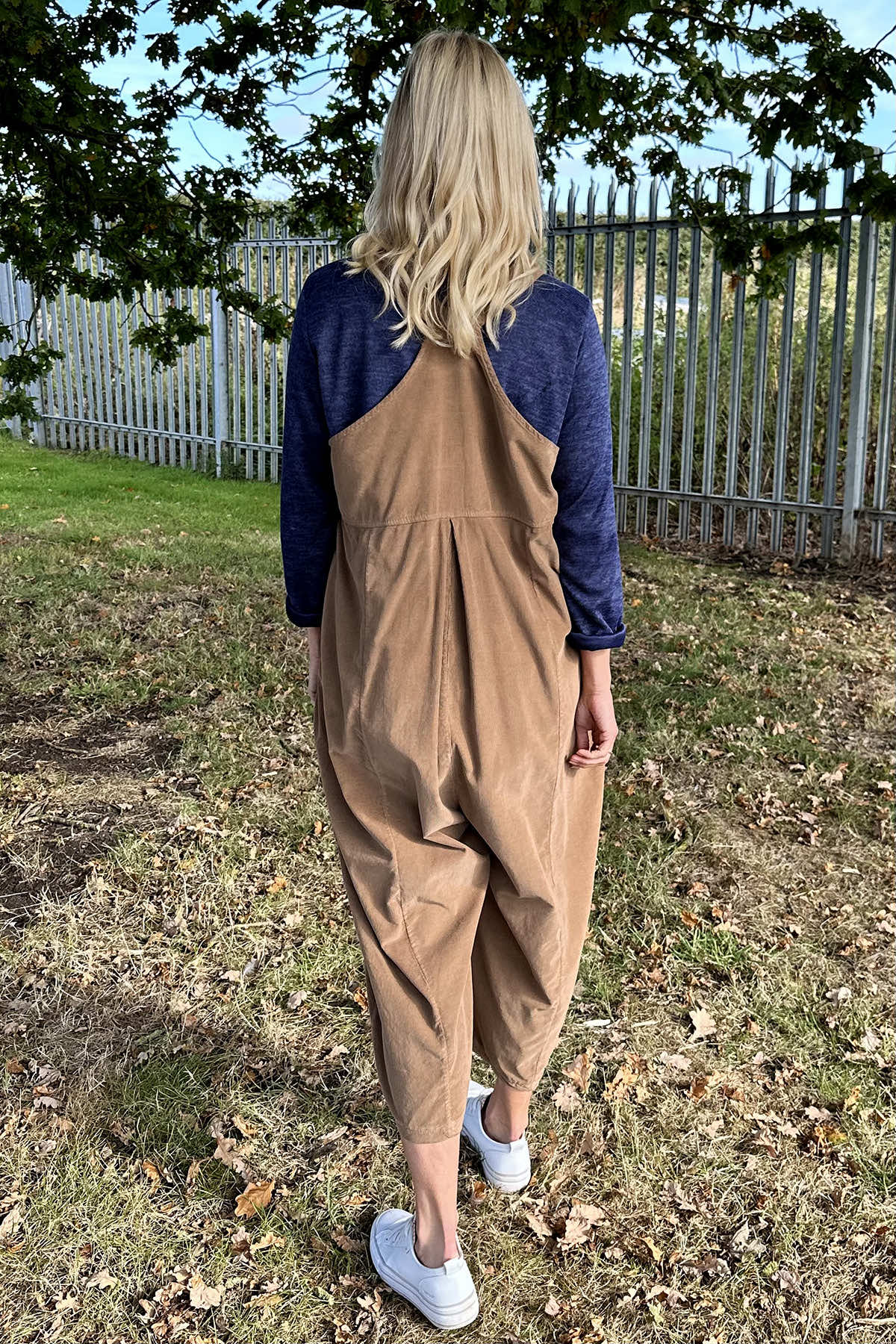 Agnes Needlecord Dungarees Camel