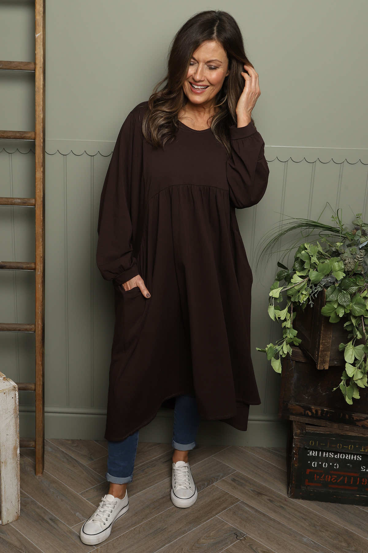 Eliza Cotton Dress Cocoa