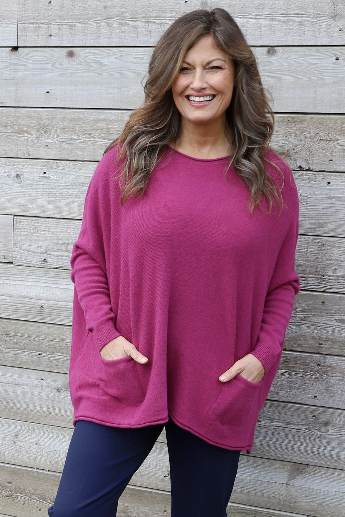 Ferne Pocket Knitted Jumper Berry