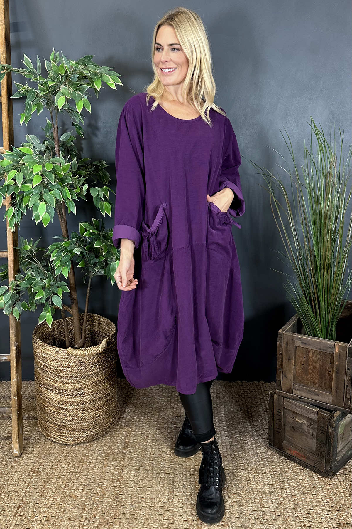 Ronette Needlecord Dress Purple