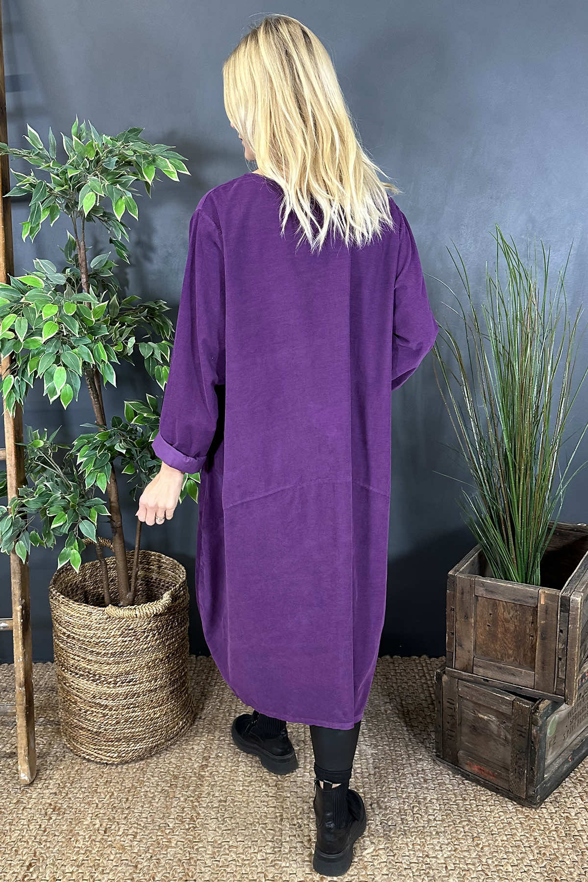 Ronette Needlecord Dress Purple