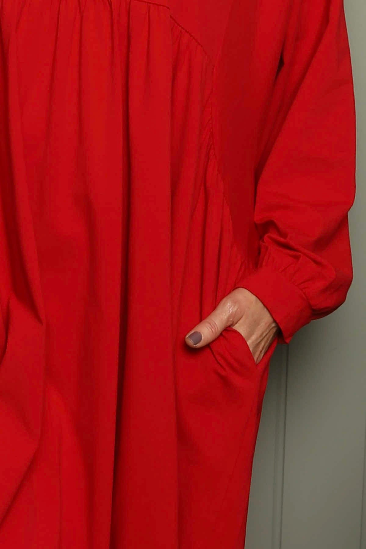 Eliza Cotton Dress Red