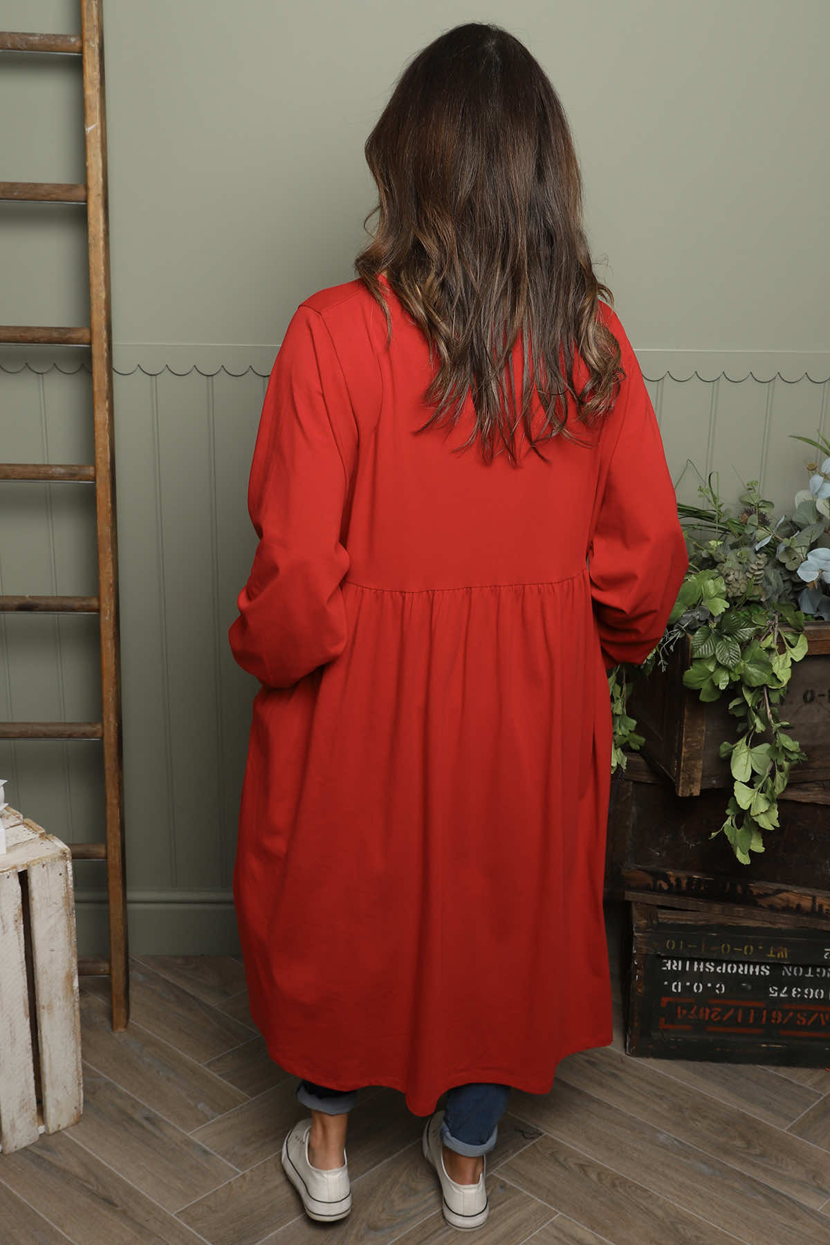 Eliza Cotton Dress Red