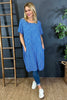 Phoebe Stripe Cotton Dress Cobalt
