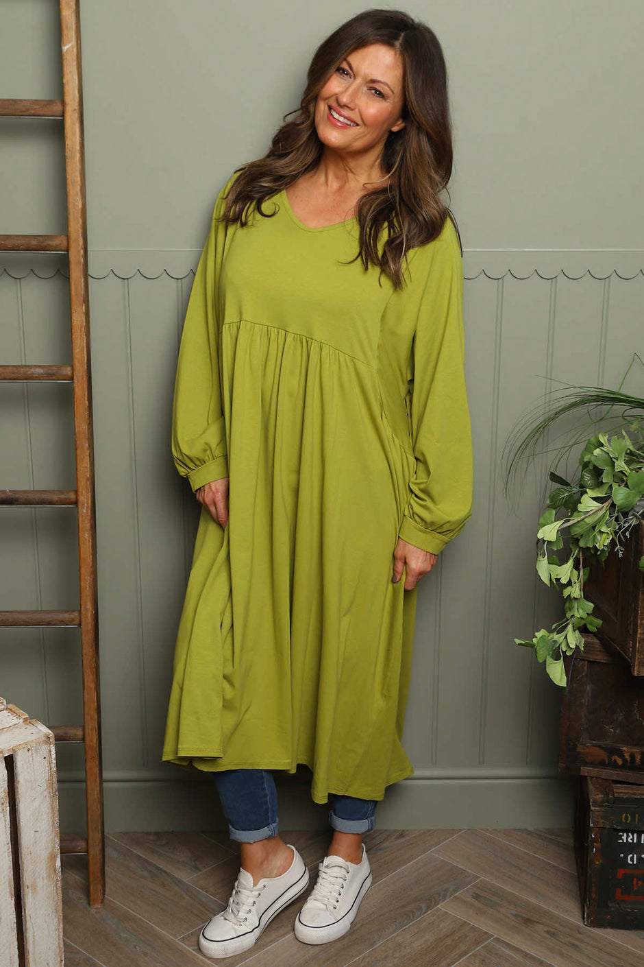 Eliza Cotton Dress Lime