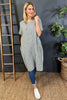 Phoebe Stripe Cotton Dress Khaki