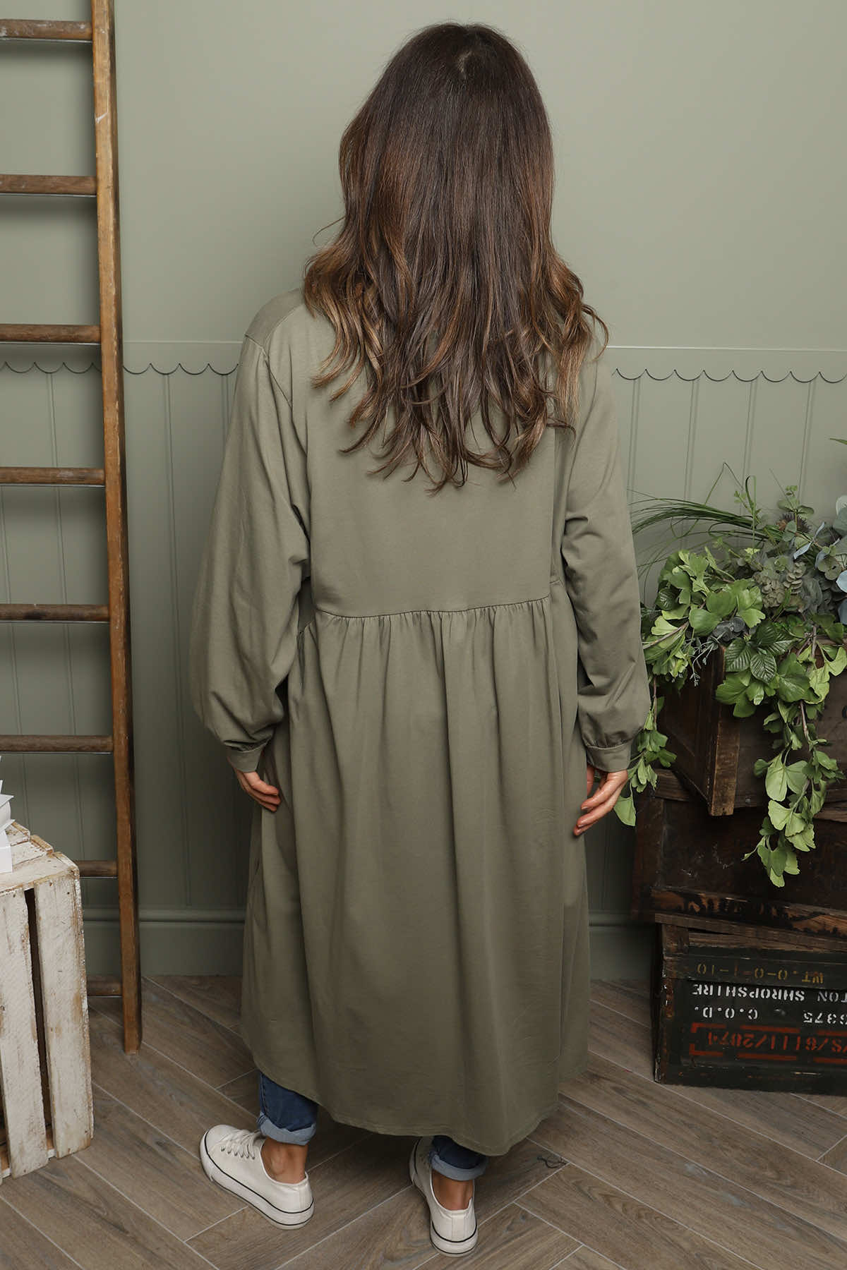 Eliza Cotton Dress Khaki