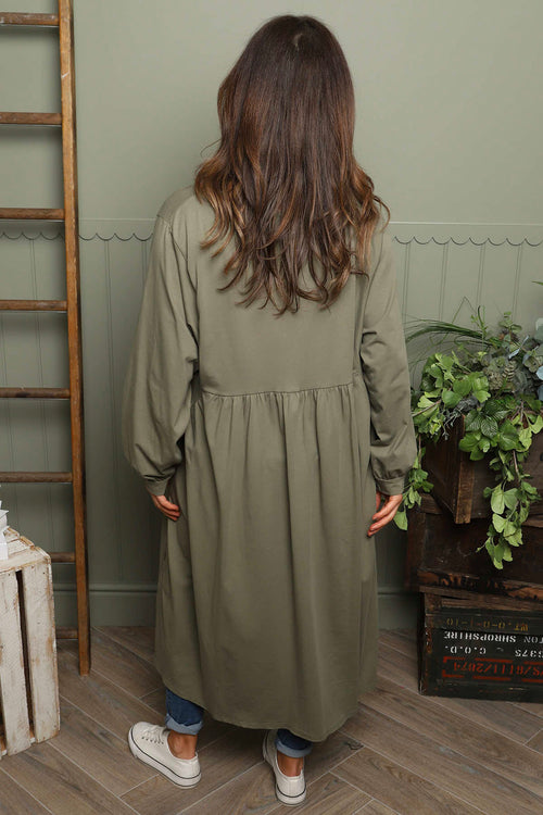 Eliza Cotton Dress Khaki - Image 4