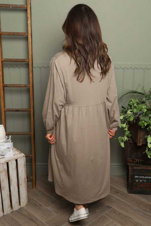 Eliza Cotton Dress Mocha - Image 4