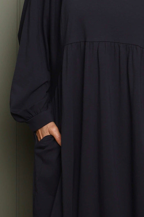 Eliza Cotton Dress Navy - Image 3