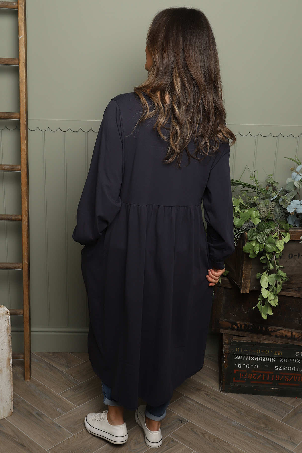 Eliza Cotton Dress Navy