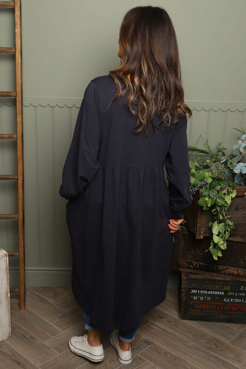 Eliza Cotton Dress Navy - Image 4