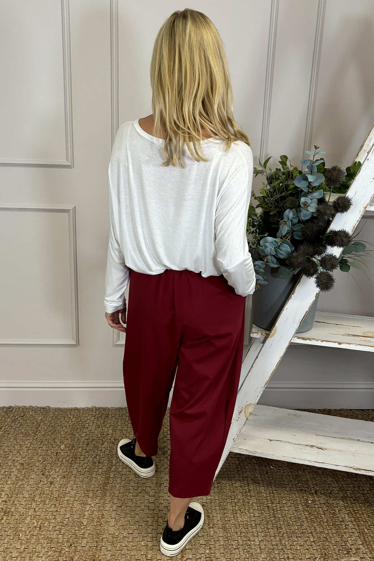 Rosie Two Pocket Cotton Trousers Wine