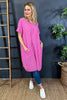 Phoebe Stripe Cotton Dress Fuchsia
