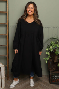 Eliza Cotton Dress Black