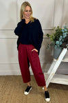 Rosie Two Pocket Cotton Trousers Wine