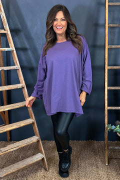 Maude Cotton Pocket Top Purple