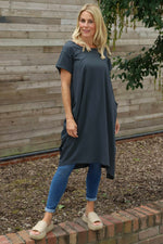 Clara Cotton Dress Charcoal Charcoal - Clara Cotton Dress Charcoal
