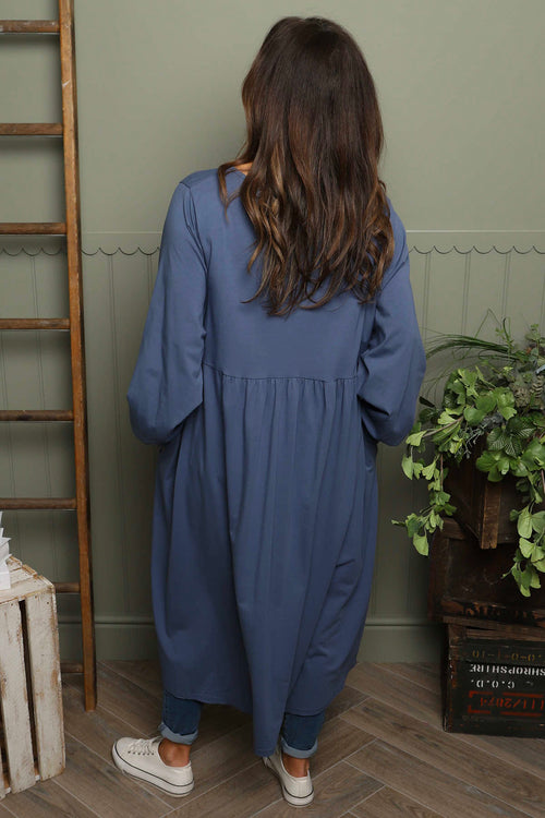 Eliza Cotton Dress Blue - Image 4