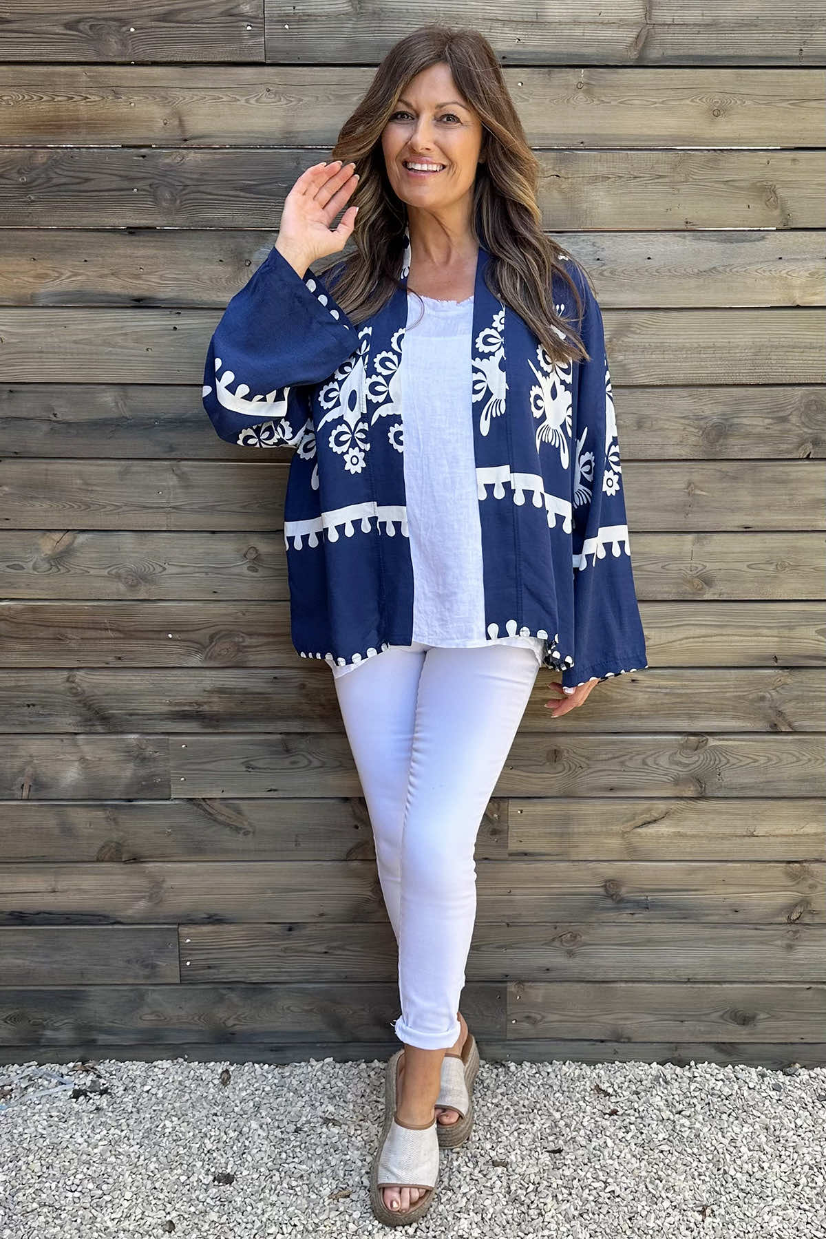 Isla Print Jacket Navy