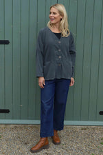 Kristen Needlecord Jacket Mid Grey Mid Grey - Kristen Needlecord Jacket Mid Grey