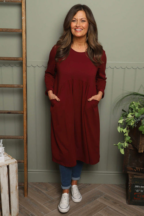 Joanna Cotton Dress Wine - Image 1