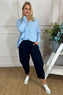 Rosie Two Pocket Cotton Trousers Navy