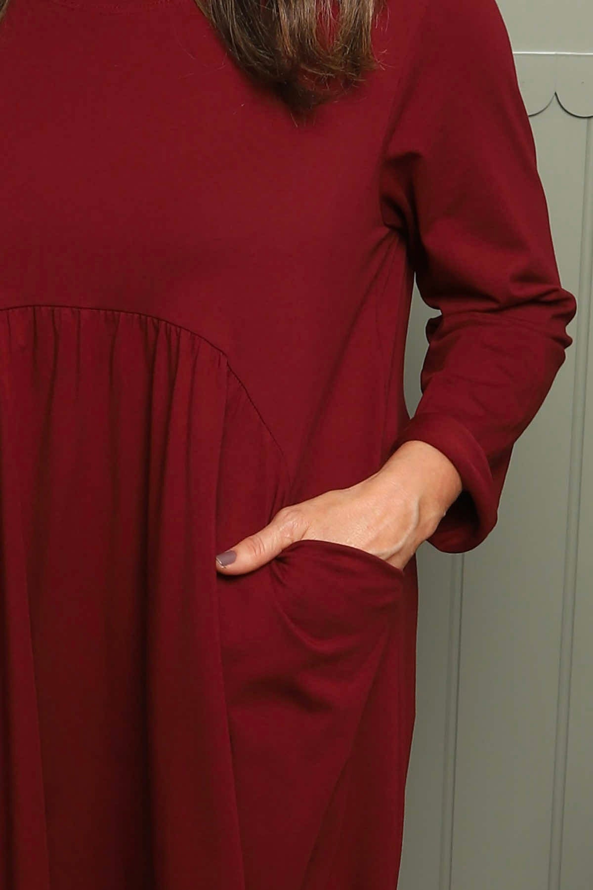 Joanna Cotton Dress Wine