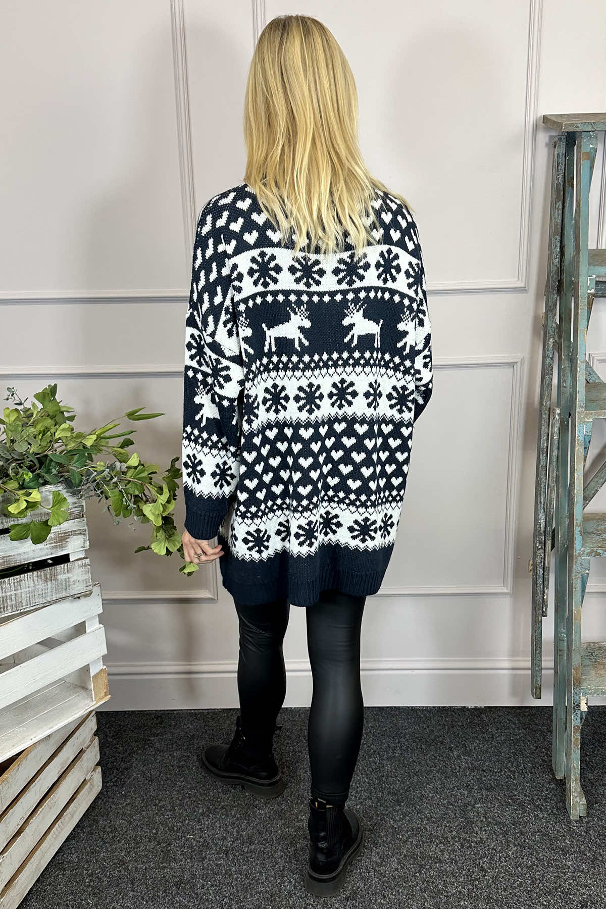 Dasher Festive Knitted Jumper Navy