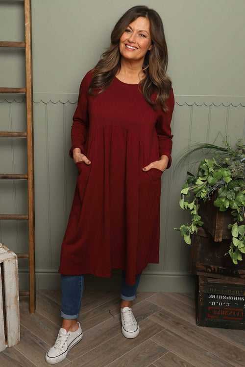 Joanna Cotton Dress Wine - Image 2