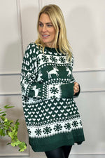 Dasher Festive Knitted Jumper Bottle Green Bottle Green - Dasher Festive Knitted Jumper Bottle Green