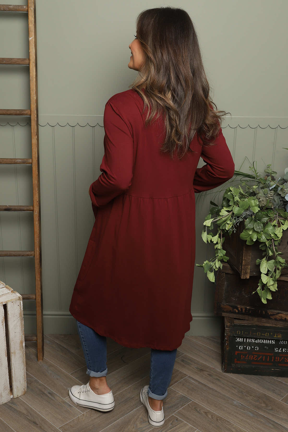Joanna Cotton Dress Wine