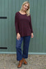 Frances Stripe Sweat Top Charcoal