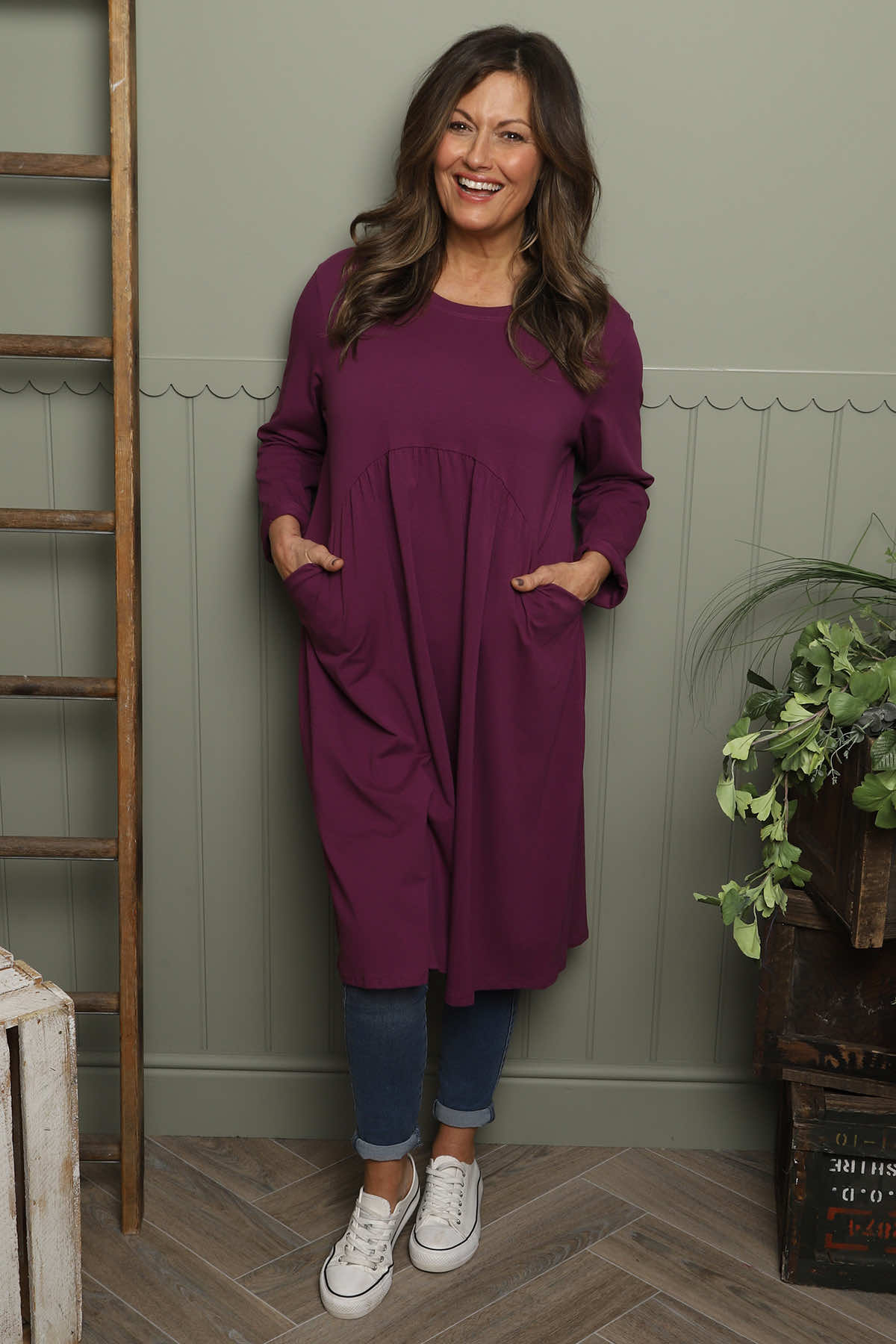 Joanna Cotton Dress Purple