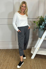 Rosie Two Pocket Cotton Trousers Charcoal Charcoal - Rosie Two Pocket Cotton Trousers Charcoal