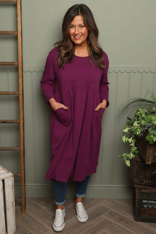 Joanna Cotton Dress Purple - Image 1