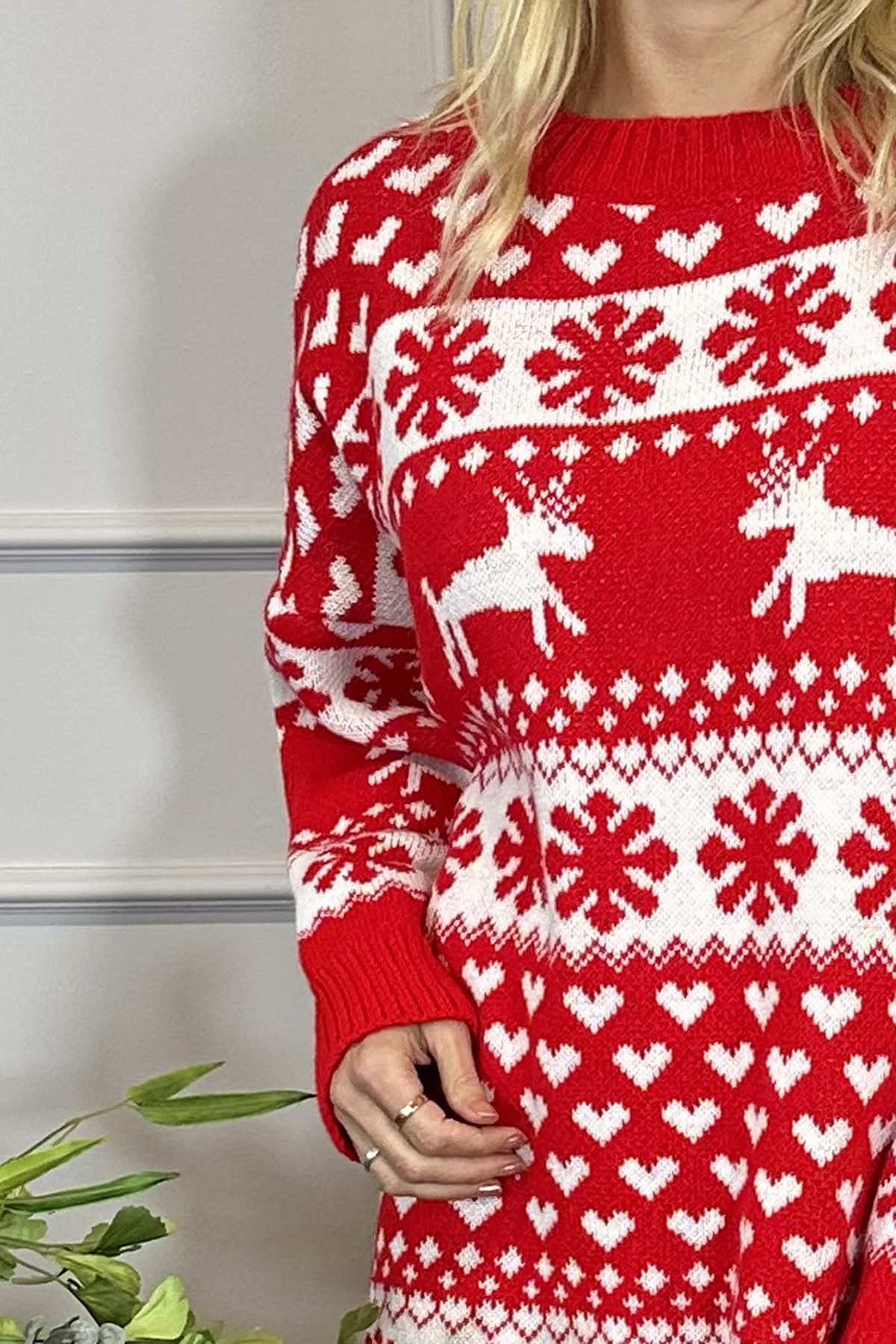 Dasher Festive Knitted Jumper Red