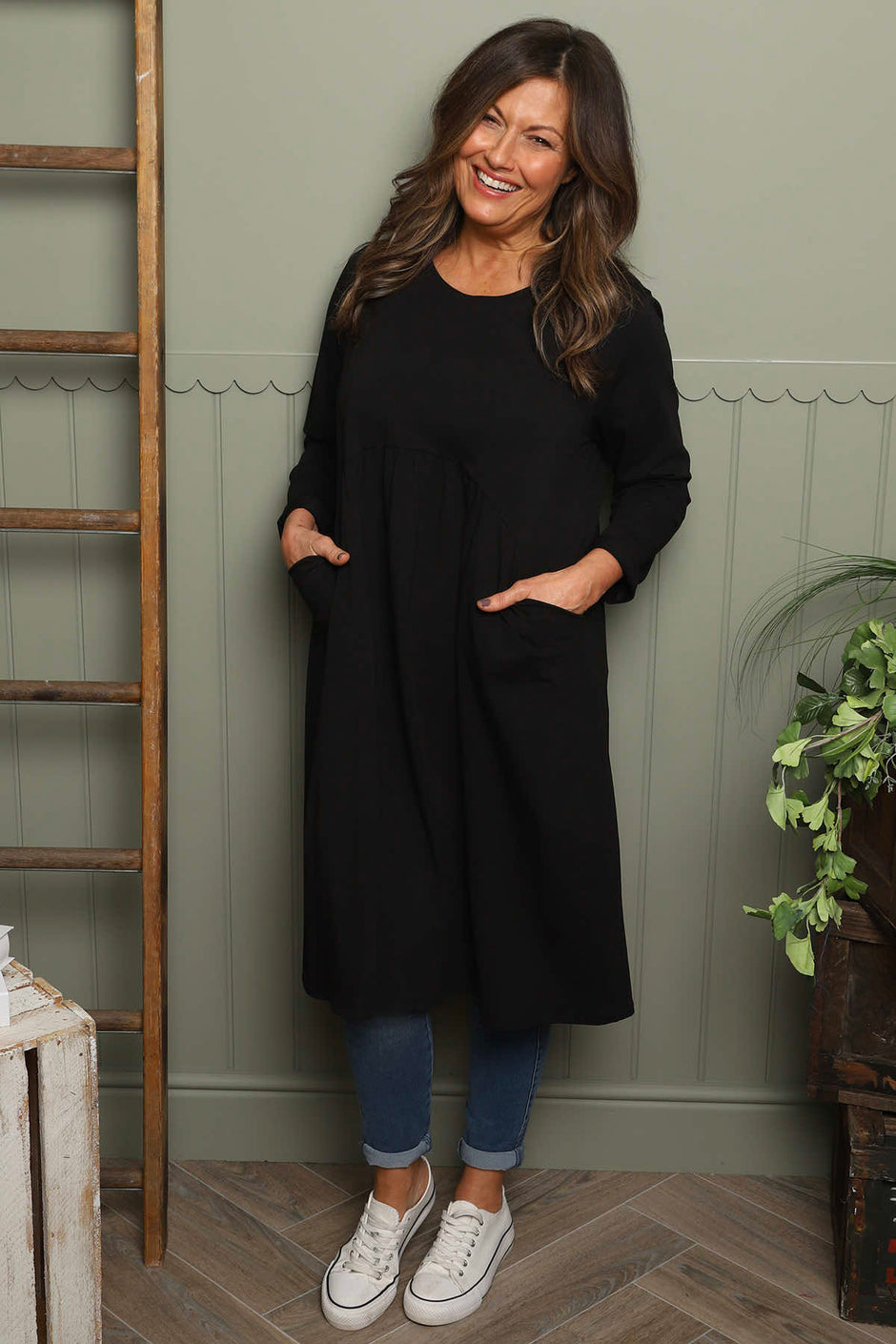 Joanna Cotton Dress Black