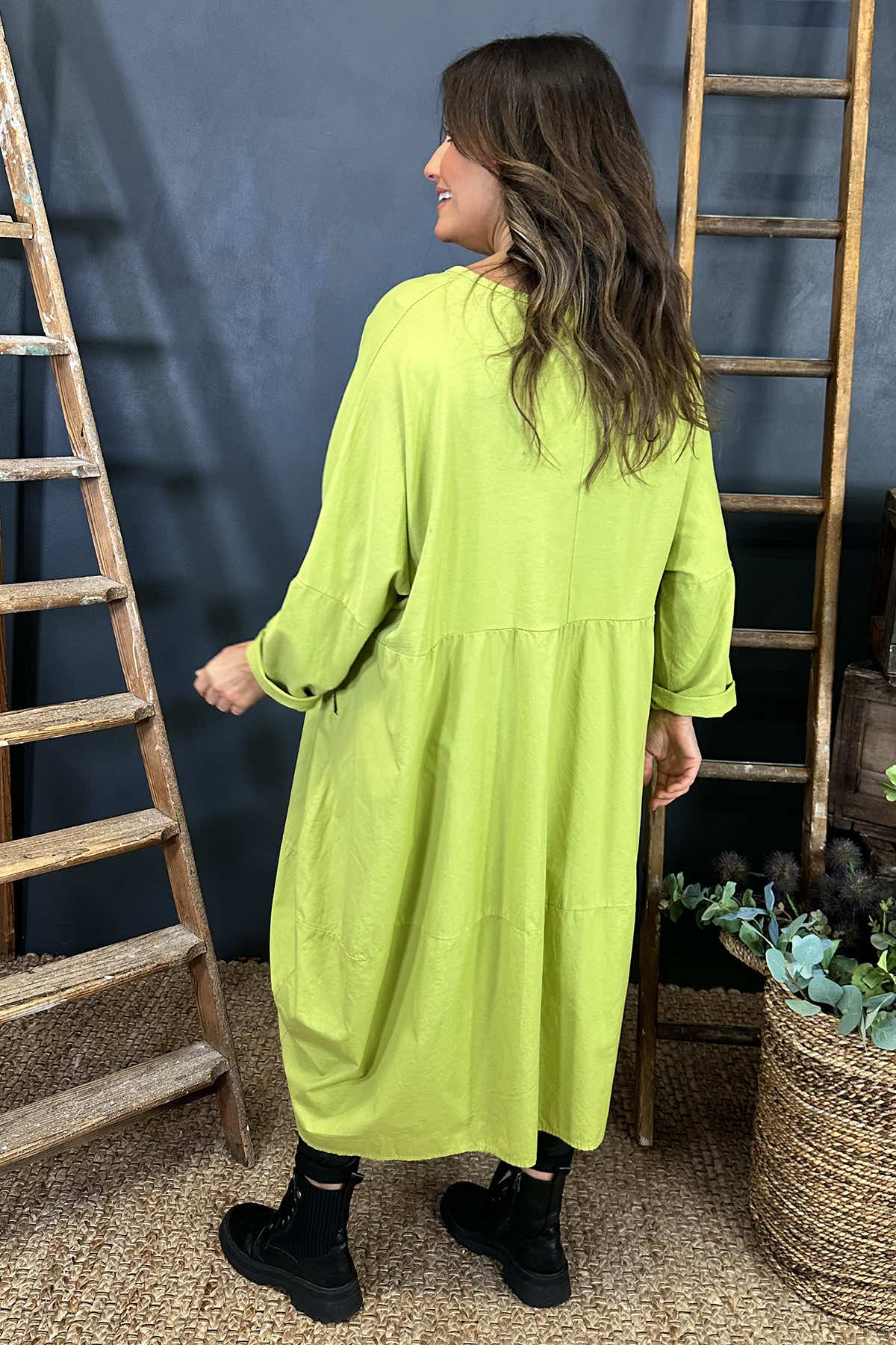 Nyala Cotton Dress Lime