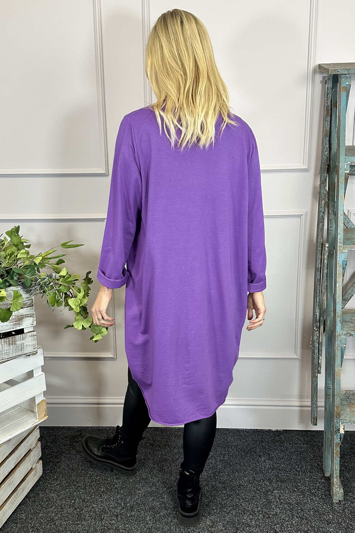 Rizo Snood Cotton Dress Purple